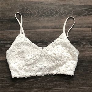 White Lacey crop top